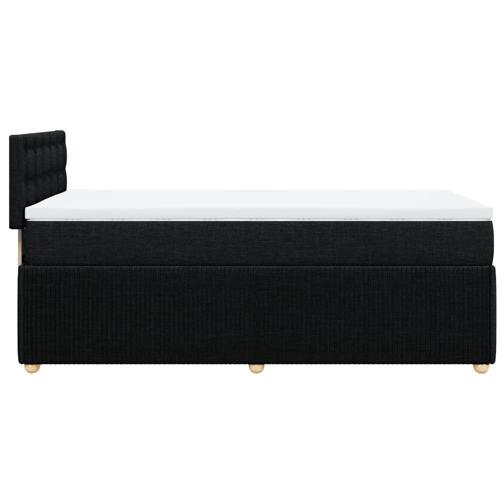 Box Spring Postel S Matrací Černá Textil Černá