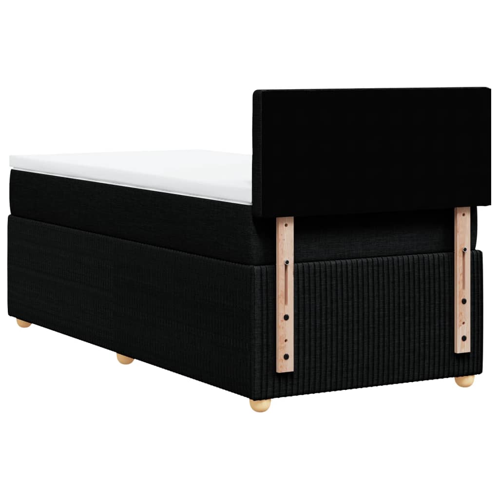 Box Spring Postel S Matrací Černá Textil Černá