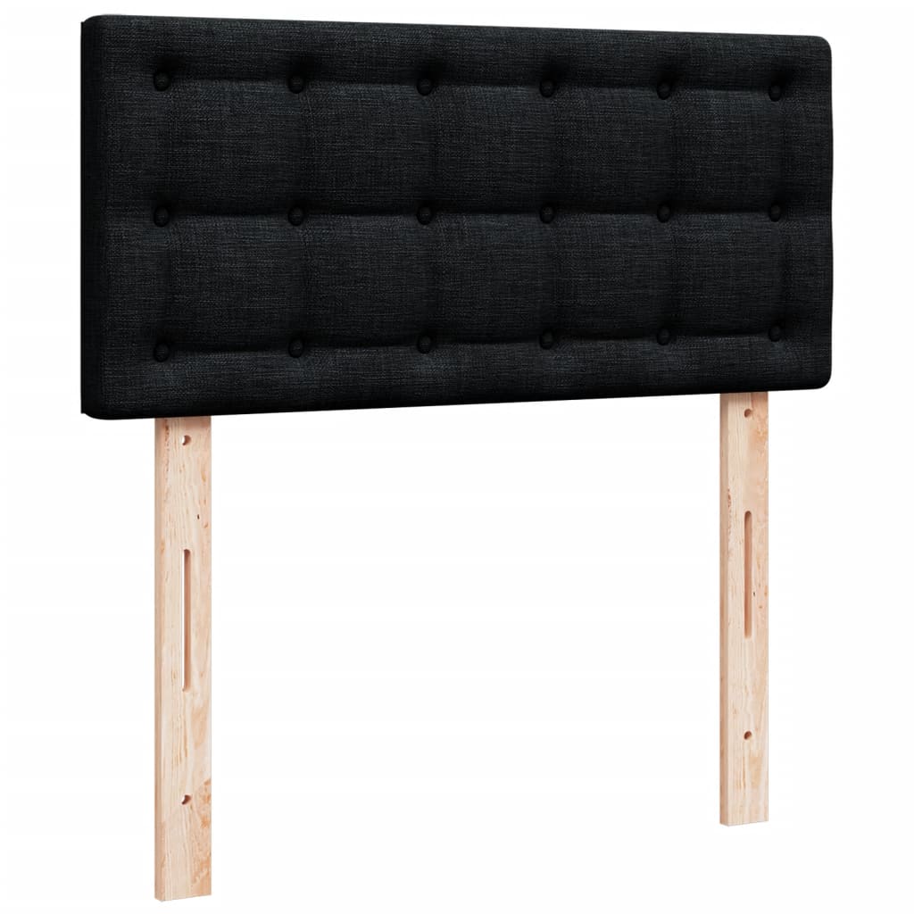 Box Spring Postel S Matrací Černá Textil Černá