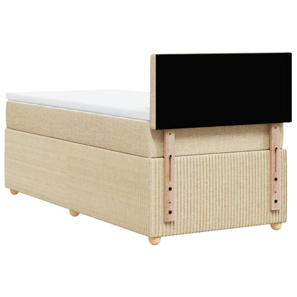 Box Spring Postel S Matrací Textil Krémová