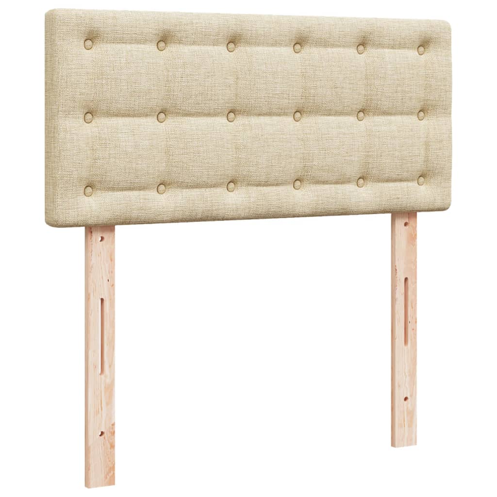 Box Spring Postel S Matrací Textil Krémová