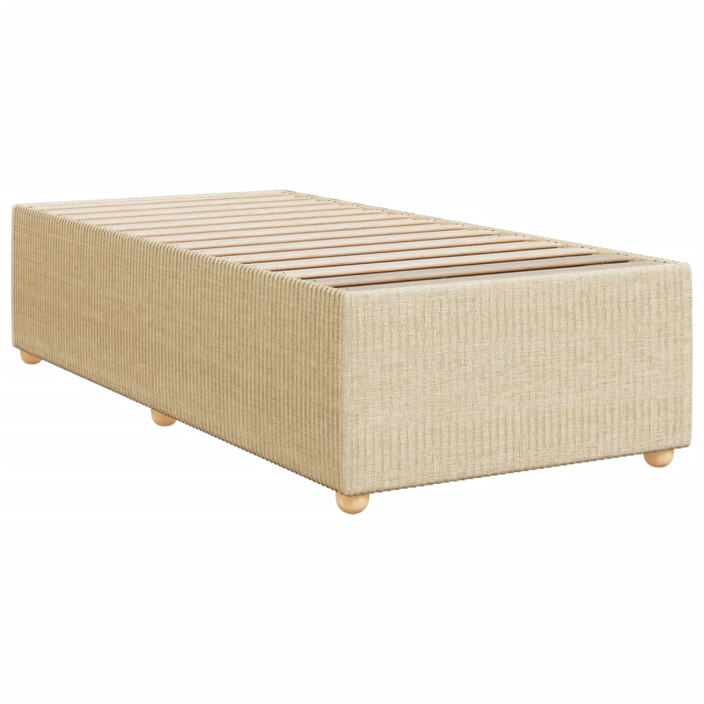Box Spring Postel S Matrací Textil Krémová