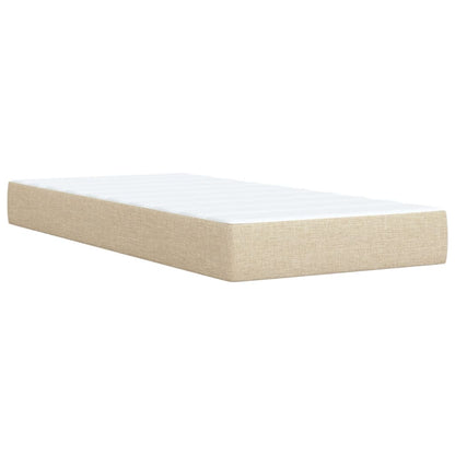 Box Spring Postel S Matrací Textil Krémová