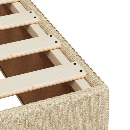 Box Spring Postel S Matrací Textil Krémová