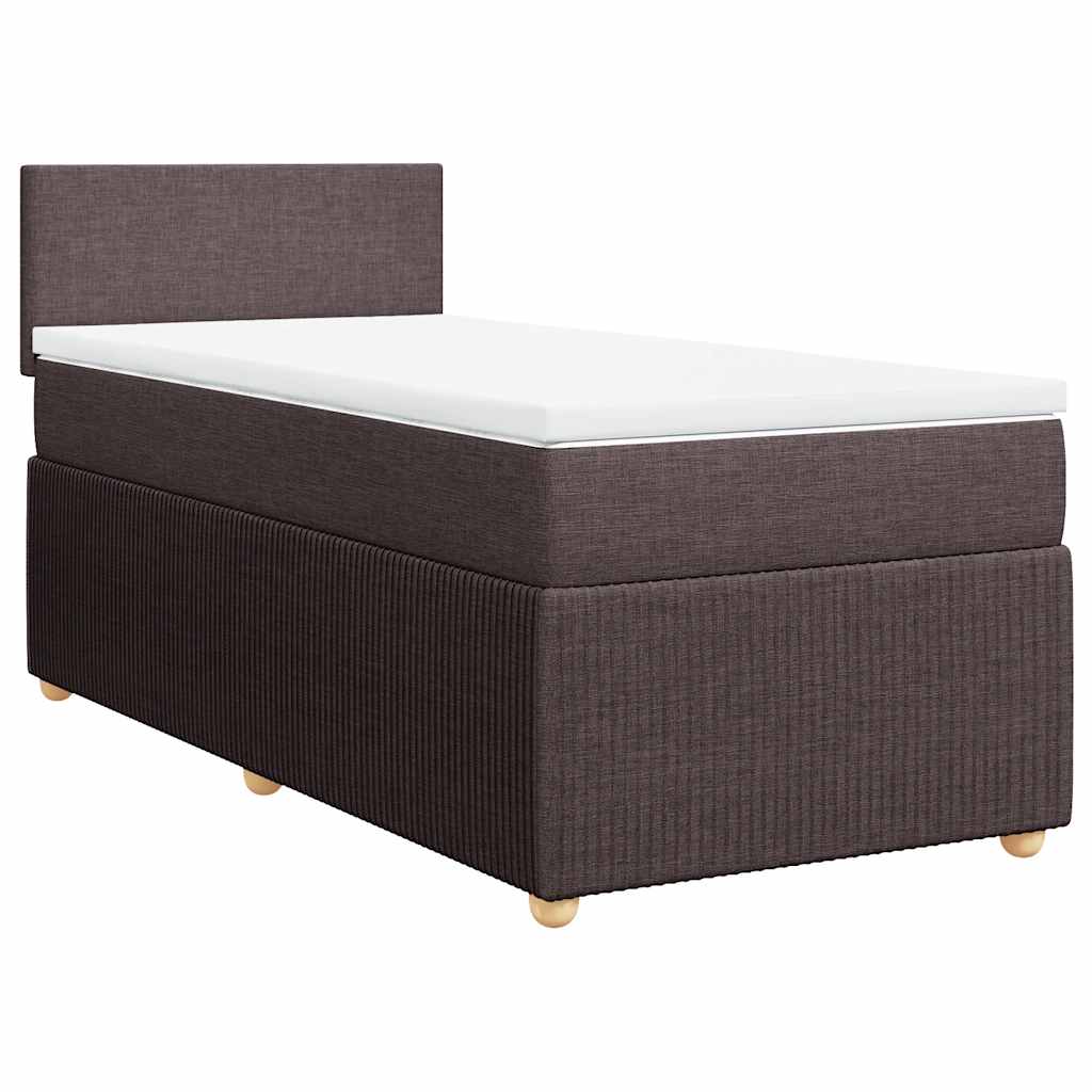 Box Spring Postel S Matrací Tmavě Hnědá 100 X 200 Cm Textil