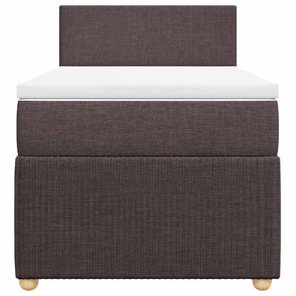 Box Spring Postel S Matrací Tmavě Hnědá 100 X 200 Cm Textil