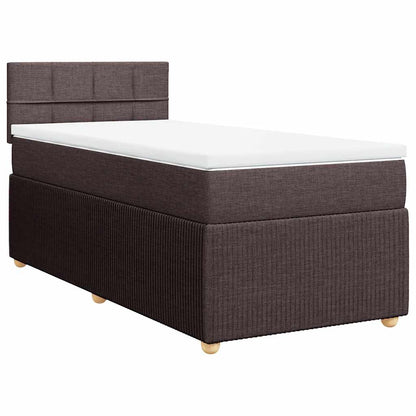Box Spring Postel S Matrací Tmavě Hnědá 100 X 200 Cm Textil