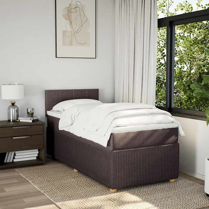 Box Spring Postel S Matrací Tmavě Hnědá 100 X 200 Cm Textil