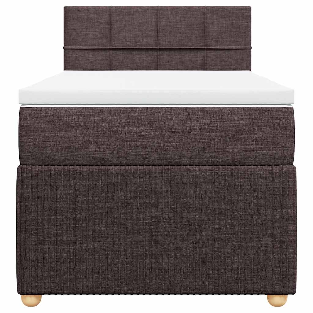 Box Spring Postel S Matrací Tmavě Hnědá 100 X 200 Cm Textil