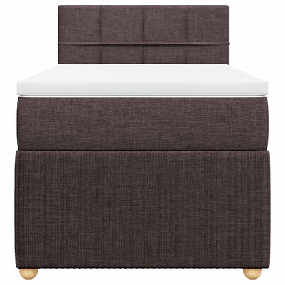 Box Spring Postel S Matrací Tmavě Hnědá 100 X 200 Cm Textil