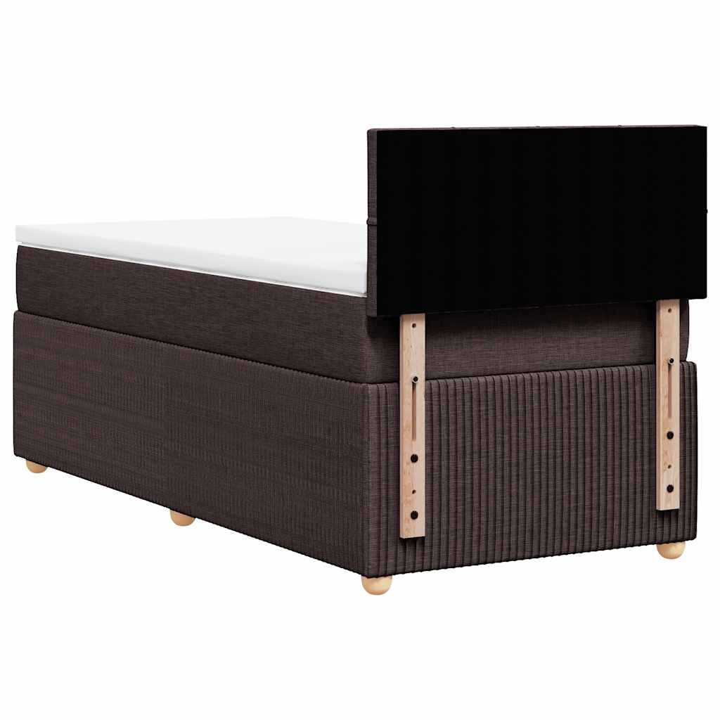 Box Spring Postel S Matrací Tmavě Hnědá 100 X 200 Cm Textil