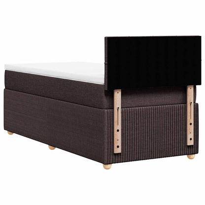 Box Spring Postel S Matrací Tmavě Hnědá 100 X 200 Cm Textil