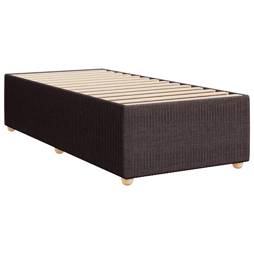 Box Spring Postel S Matrací Tmavě Hnědá 100 X 200 Cm Textil