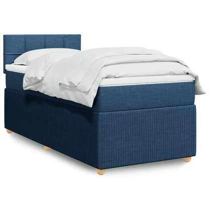 Box Spring Postel S Matrací Textil Modrá