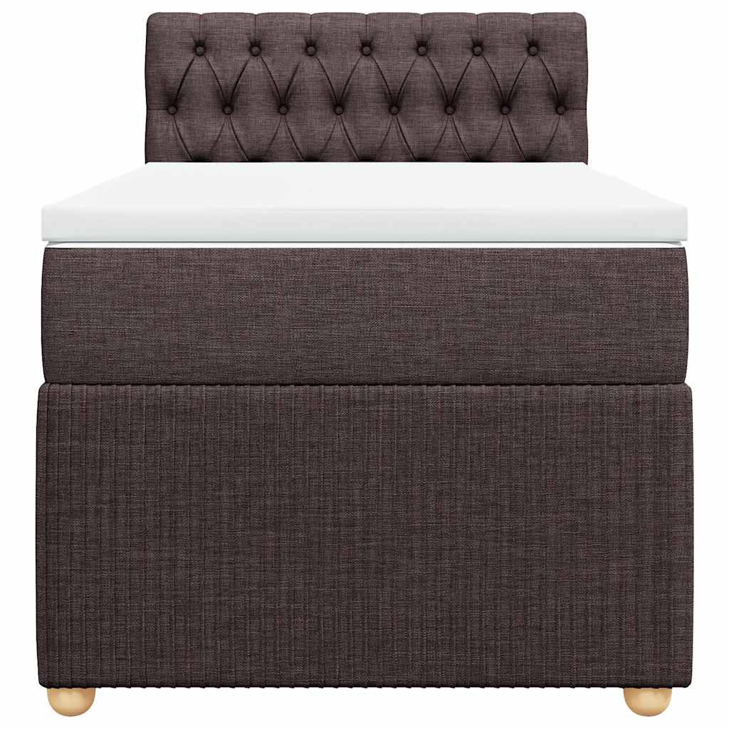 Box Spring Postel S Matrací Tmavě Hnědá 100 X 200 Cm Textil