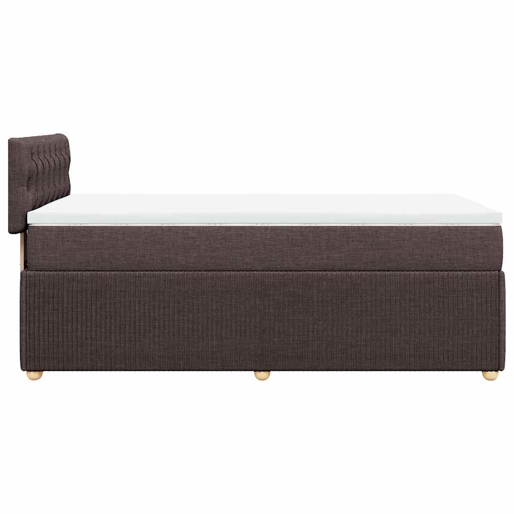 Box Spring Postel S Matrací Tmavě Hnědá 100 X 200 Cm Textil