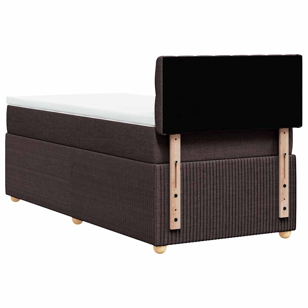 Box Spring Postel S Matrací Tmavě Hnědá 100 X 200 Cm Textil