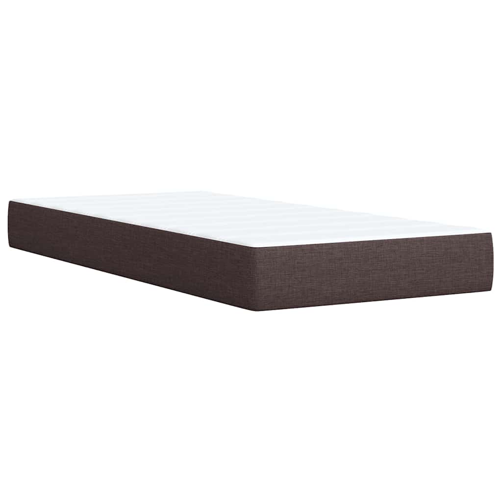 Box Spring Postel S Matrací Tmavě Hnědá 100 X 200 Cm Textil