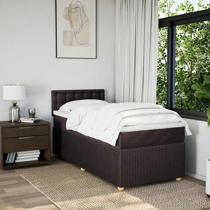 Box Spring Postel S Matrací Tmavě Hnědá 100 X 200 Cm Textil