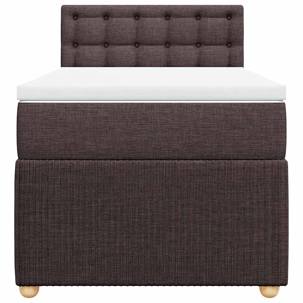 Box Spring Postel S Matrací Tmavě Hnědá 100 X 200 Cm Textil