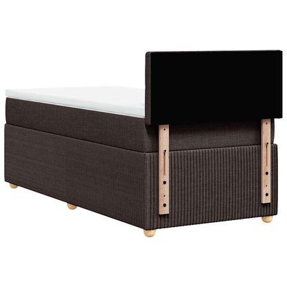 Box Spring Postel S Matrací Tmavě Hnědá 100 X 200 Cm Textil