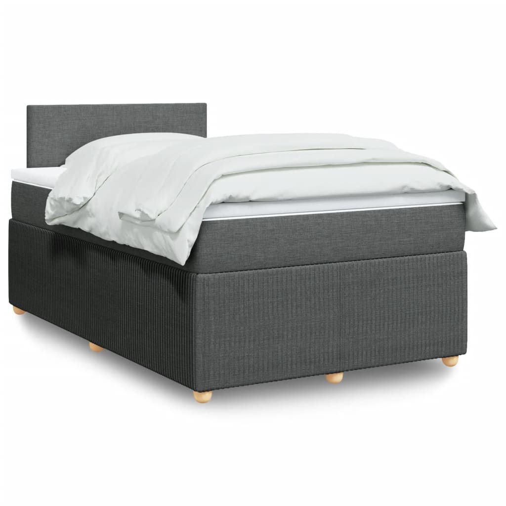 Box Spring Postel S Matrací Textil Tmavě Šedá