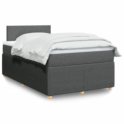 Box Spring Postel S Matrací Textil Tmavě Šedá