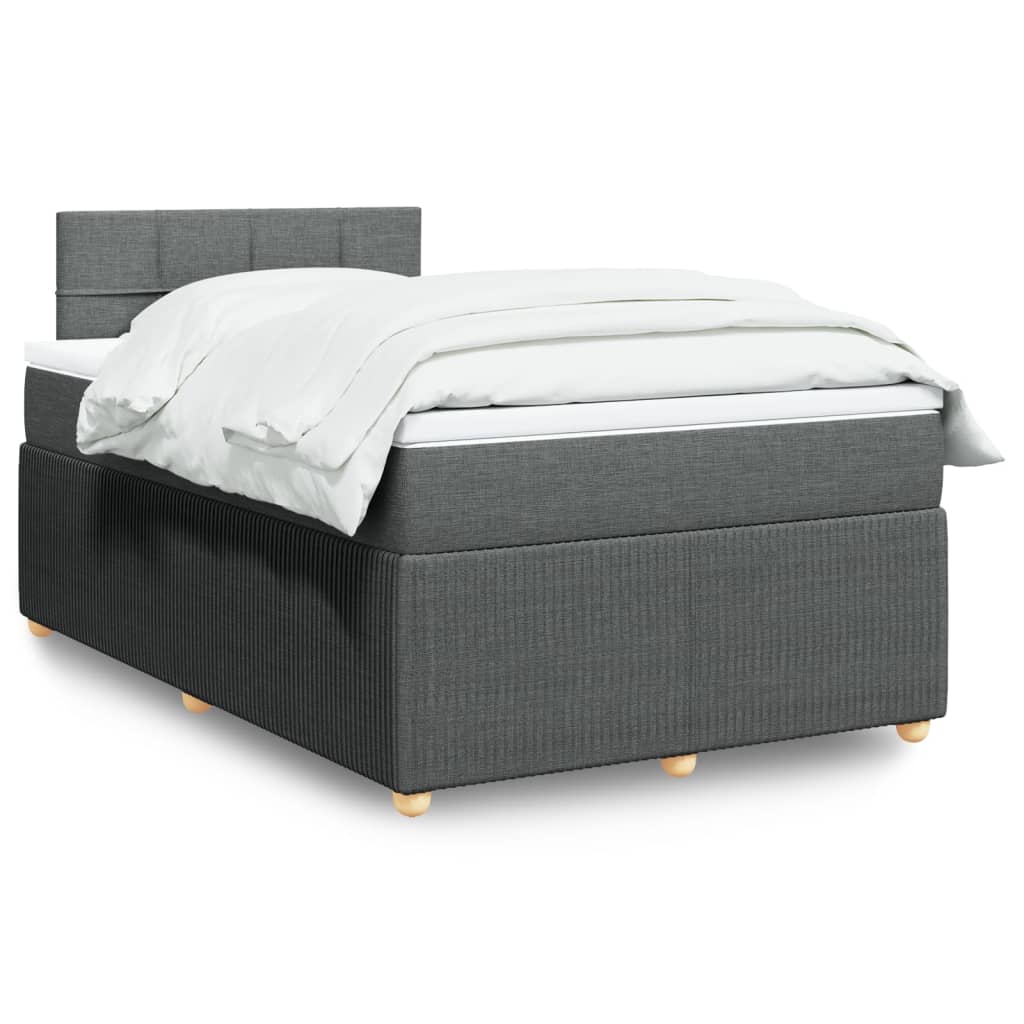 Box Spring Postel S Matrací Textil Tmavě Šedá