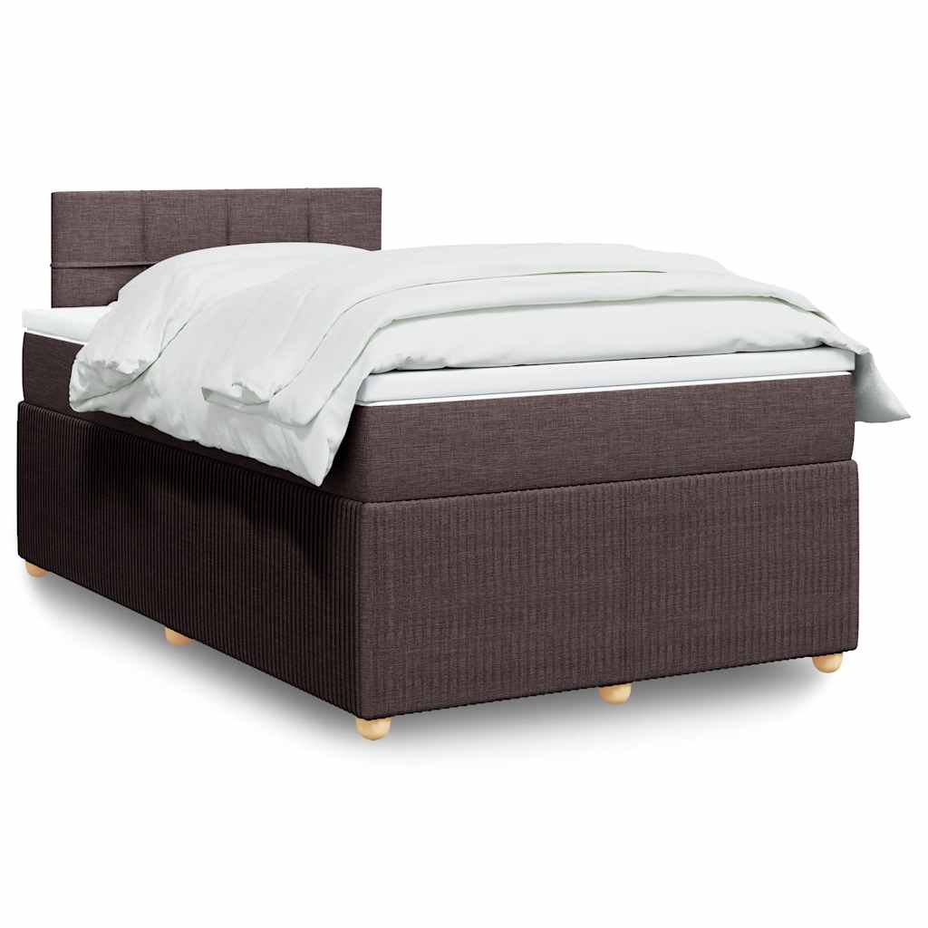 Box Spring Postel S Matrací Textil Tmavě Hnědá