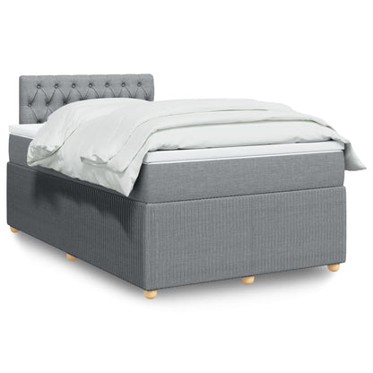 Box Spring Postel S Matrací Textil Světle Šedá