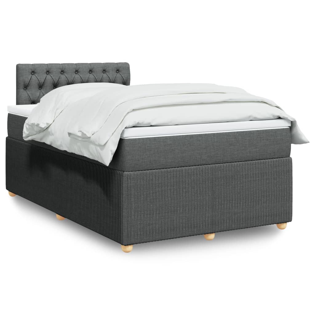 Box Spring Postel S Matrací Textil Tmavě Šedá