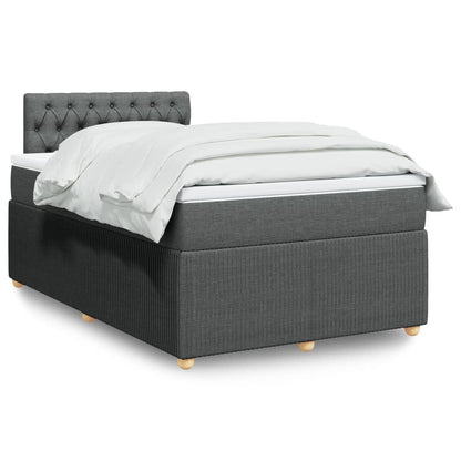 Box Spring Postel S Matrací Textil Tmavě Šedá