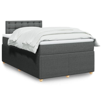 Box Spring Postel S Matrací Textil Tmavě Šedá