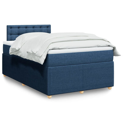 Box Spring Postel S Matrací Textil Modrá