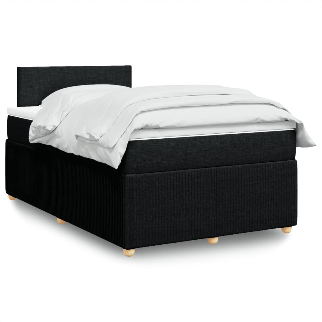 Box Spring Postel S Matrací Černá Textil Černá