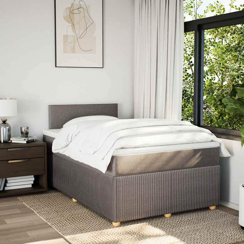 Box Spring Postel S Matrací Textil Taupe