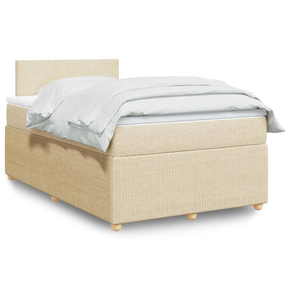 Box Spring Postel S Matrací Textil Krémová