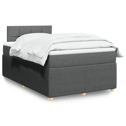 Box Spring Postel S Matrací Textil Tmavě Šedá