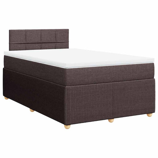Box Spring Postel S Matrací Textil Tmavě Hnědá