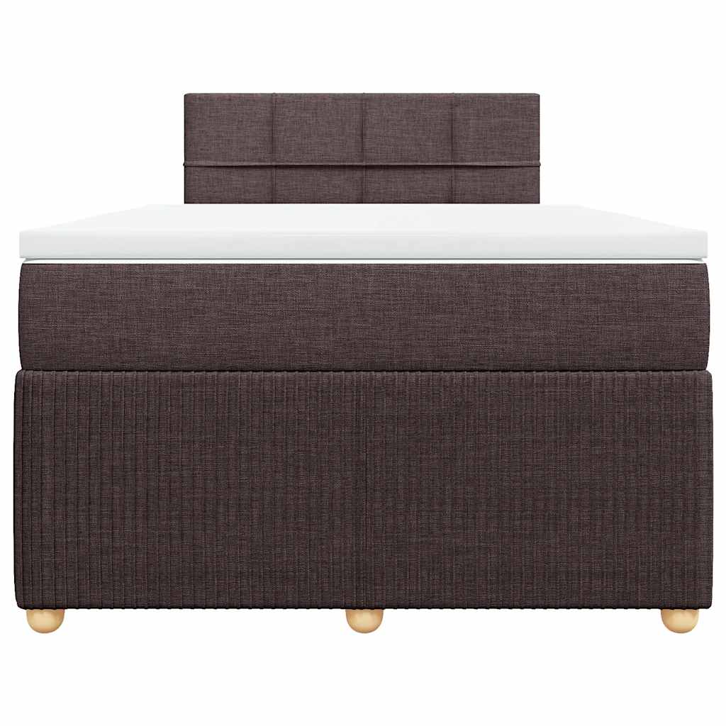 Box Spring Postel S Matrací Textil Tmavě Hnědá