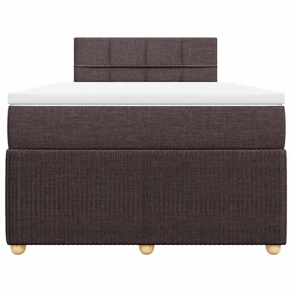 Box Spring Postel S Matrací Textil Tmavě Hnědá