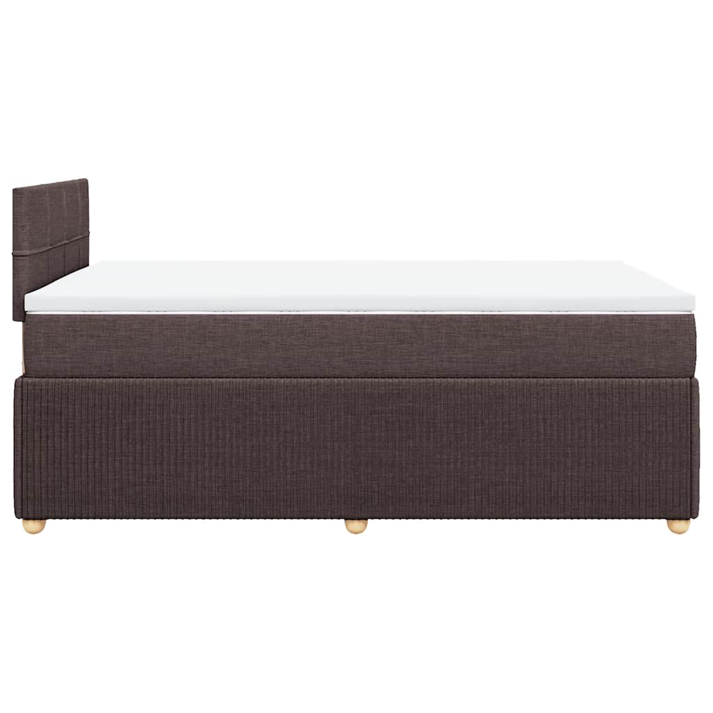 Box Spring Postel S Matrací Textil Tmavě Hnědá