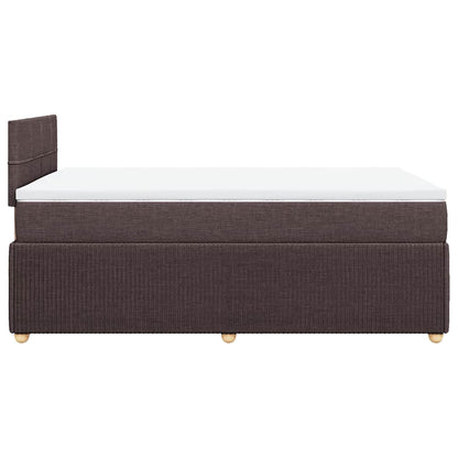 Box Spring Postel S Matrací Textil Tmavě Hnědá