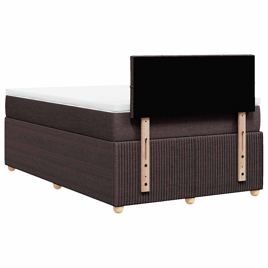 Box Spring Postel S Matrací Textil Tmavě Hnědá