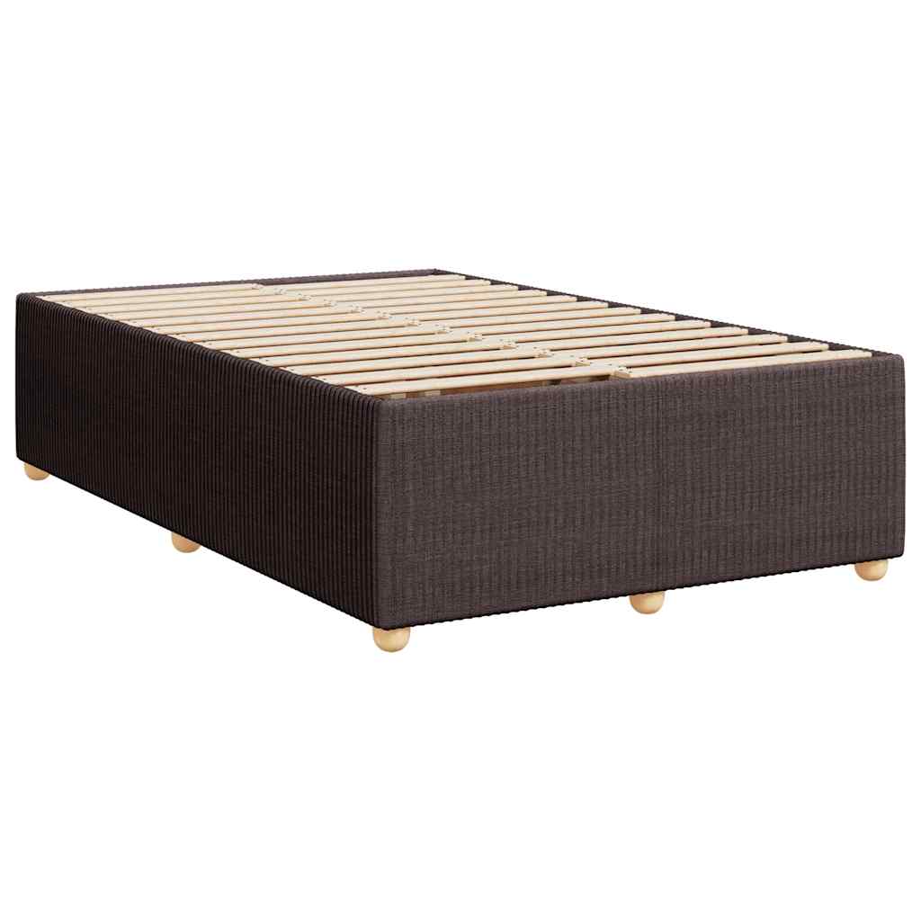 Box Spring Postel S Matrací Textil Tmavě Hnědá