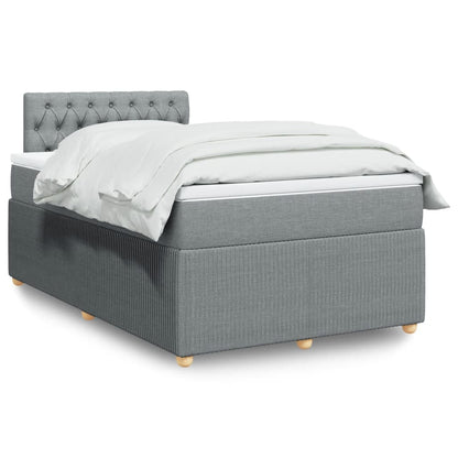 Box Spring Postel S Matrací Textil Světle Šedá