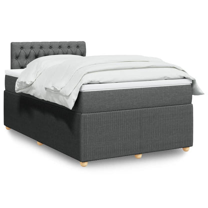 Box Spring Postel S Matrací Textil Tmavě Šedá