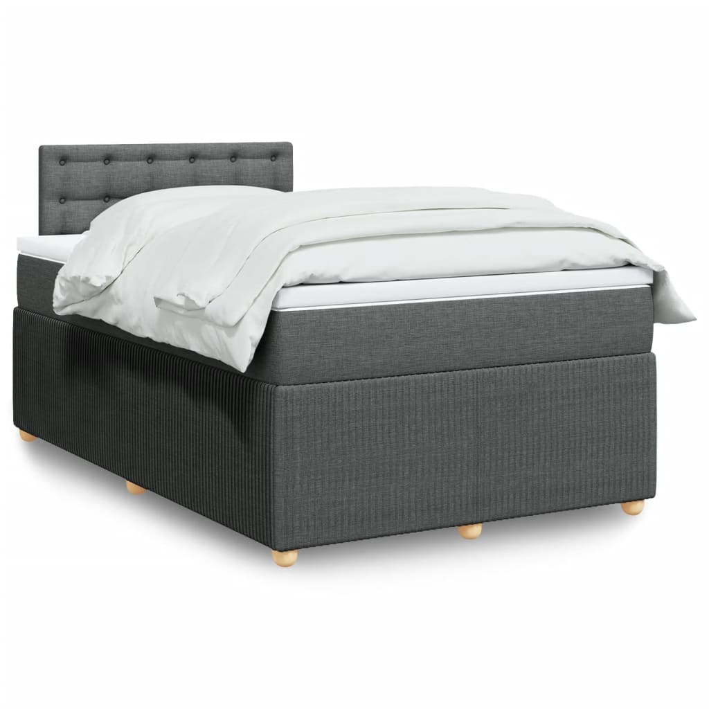 Box Spring Postel S Matrací Textil Tmavě Šedá