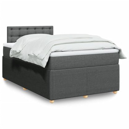 Box Spring Postel S Matrací Textil Tmavě Šedá