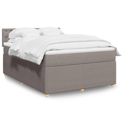 Box Spring Postel S Matrací Textil Taupe